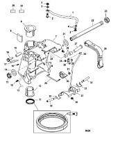 Поворотный кронштейн (Часть 1) 2-х тактного ПЛМ MERCURY 40 M Серийный номер от 1B000001 и выше