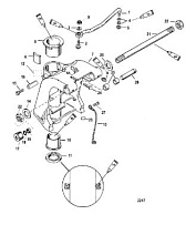 Поворотный кронштейн 2-Х ТАКТНОГО ПЛМ MERCURY 50EO Серийный номер от 0P017000 до 0P325499