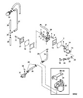Топливный насос (ручной) 2-Х ТАКТНОГО ПЛМ MERCURY 55 Серийный номер от 9973100 до 0P016999