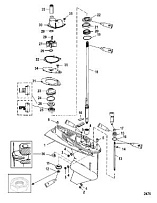 Корпус коробки передач, приводной вал 1.64:1 передаточное число 2-Х ТАКТНОГО ПЛМ MERCURY 55 Серийный номер от 0T980000 и выше