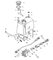Компоненты впрыска масла 2-х тактного ПЛМ MERCURY 40 M Серийный номер от 0P325500 и выше