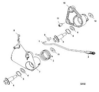 Дроссельная тяга, дистанция 4-Х ТАКТНОГО ПЛМ MERCURY 60 Серийный номер от 0P515897 и выше