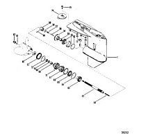 Корпус редуктора (карданный вал) 2-х тактного ПЛМ MERCURY 40 M Серийный номер от 9251456 и выше