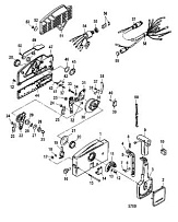 Дистанционное управление с наклейкой Quicksilver 2-х тактного ПЛМ MERCURY 30 M Серийный номер от 0N001875 до 0N055504